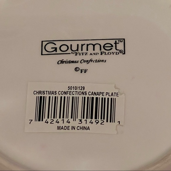 Gourmet Fitz & Floyd Christmas Confections 9” canapé Santa Claus plate - Picture 10 of 10